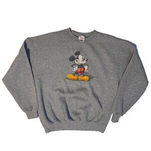 Vintage Mickey Mouse Disney Store Sweatshirt XL Gray AOP Graphic